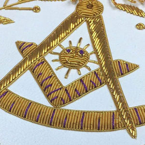 Master Mason Blue Lodge Apron Embroidered 3D Customized Classical Style Freemasonry Regalia Ceremonial Accessory <b>Sew</b>-On Safety - Product Image 3