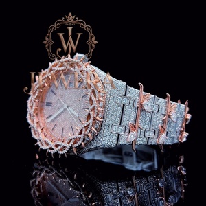 Reloj de Moissanita con Incrustaciones de Diamantes de Imitación, Estilo Hip Hop, Calidad de Exportación, para Ropa Urbana, Eventos Musicales y Fiestas, Disponible a un Precio Accesible - Product Image 1
