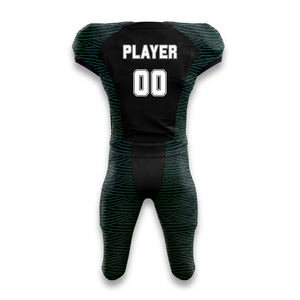 Custom Men's Sleeveless American Football Jersey Black Green Geometric Print Moisture Wicking Fitted Sport Apparel - Product Image 2