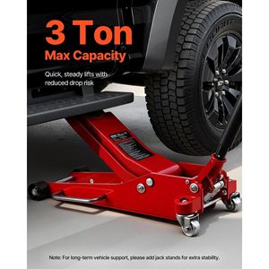 Martinetto idraulico da corsa in alluminio a basso profilo con pompa a sollevamento rapido e doppi pistoni, capacità 3 tonnellate (6614 libbre) - Product Image 5