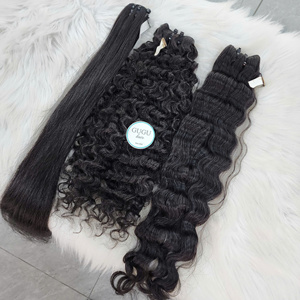Premium Raw Single Donor Vietnamese Weft Hair Extensions Machine Double Weft 8-40 Inches Length 1B Color - Product Image 3