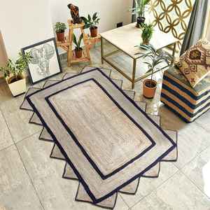 Tapis en jute tressé à la main, respectueux de l'environnement, tailles personnalisables pour salon et chambre d'enfant - Product Image 1