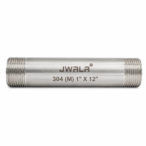 Raccord de tuyau robuste en acier inoxydable 304, fileté, 1 pouce x 12 pouces, pour applications hydrauliques, eau, huile, gaz - Product Image 1