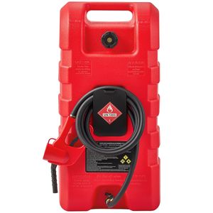 Contenedor de Combustible Portátil de 15 Galones con Bomba Manual por Gravedad, Ruedas y Manguera de Suministro de 10 Pies - Tanque de Gasolina - Product Image 1