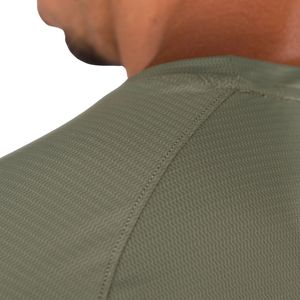 <b>Men's</b> Olive Green Long Sleeve Athletic T <b>Shirt</b> Breathable Performance Fabric Workout Fitness Sportswear Apparel - Product Image 3