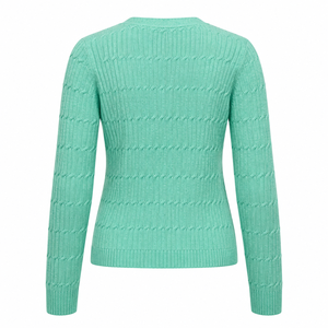 Women Mint Green <b>Thick</b> Cable Knit Solid Simple <b>Cardigan</b> V Neck <b>Long</b> Sleeve Button Front Regular Fit Winter Autumn Casual Daily - Product Image 4