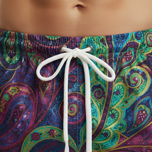 Shorts de bain pour hommes, imprimés par sublimation, séchage rapide, respirants, taille élastique, 100% polyester, grandes tailles - Product Image 4