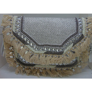 Bolso de Mano de Noche Estilo Bohemio Tribal Indio Banjara, con Forro de Satén, Diseño Étnico, Patrón Geométrico, Hecho a Mano - Product Image 5