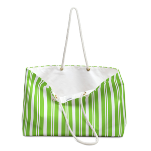 Striped Green Weekender <b>Bag</b> Travel Gym <b>Beach</b> Tote <b>Large</b> Capacity Overnight Carryall Womens Vacation Travel Handbag Gift <b>Bag</b> - Product Image 5