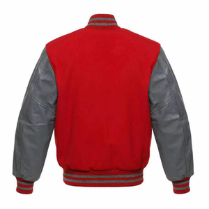 Unisex Royal Blue Orange Varsity <b>Jacket</b> Stand Hooded <b>Leather</b> Style Sleeves Striped Ribbed Trim Zipper Urban Streetwear Fashion - Product Image 4
