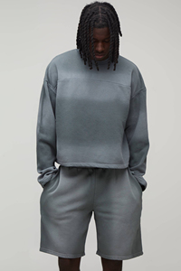 Men’s Oversized Sweatshirt & Knee Length Shorts <b>Set</b> Premium Cotton Fleece Tracksuit Co-Ord <b>Set</b> Knee Length Shorts <b>Set</b> Casual - Product Image 5