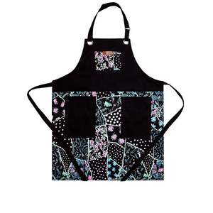 Delantales de Cocina Negros de Cuero Tejido con 3 Bolsillos Grandes, Delantales de Trabajo para Adultos, de Uso Diario, para Limpieza y Cocina, Impermeables y Lavables - Product Image 4