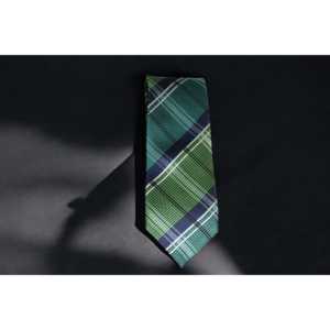 Corbata clásica de poliéster a cuadros verde y azul de Tie Benon 100g - Product Image 3