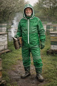 Traje de Apicultura Profesional Ventilado de 3 Capas, Verde, Anti-Picaduras de Abeja, Transpirable, Ajuste Holgado, Resistente al Calor 300C - Product Image 3