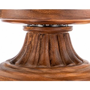 Acacia Wood <b>Rotating</b> <b>Cake</b> <b>Stand</b> with Fluted Pedestal Base - Wholesale - Product Image 2