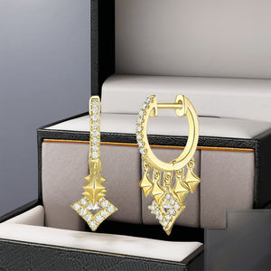 Wholesaler Luxury Custom 10K Solid Gold Trendy Huggie Hoop Stacking Everyday Fashion Lab grown Diamond Earrings for Unisex Party - Product Image 6