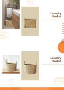 Panier de rangement multifonctionnel en jacinthe d'eau, écologique, fait main, avec couvercle, pour la lessive et usage domestique - Product Image 3