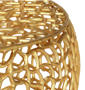 Mesa de centro de aluminio para sala de estar de diseño de lujo, con marco dorado y superficie metálica dorada, mesa auxiliar para sofá, muebles en oferta. - Product Image 5