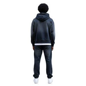 Conjuntos Deportivos de Alta Calidad para Hombre, Lavado Ácido, Efecto Desgastado por el Sol, Conjunto de Dos Piezas para Correr, Pantalones Deportivos Personalizados y Sudadera con Cremallera - Product Image 2