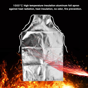 Aluminized Heat Resistant <b>Apron</b> for Foundry Welding Furnace <b>Work</b> High Temperature Protection Fire Resistant Safety <b>Apron</b> Silver - Product Image 5