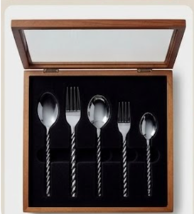 Juego de Cubiertos Modernos de Acero Inoxidable con Mangos Trenzados, Acabado Espejo de Alta Calidad, Aptos para Lavavajillas, Utensilios para Mesa de Boda - Product Image 6