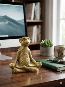 Golden Monkey Sculpture Figurine Contemporary Artistic Tabletop Decoration for Living Room Housewarming Gift home decor - Product Image 5
