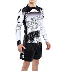 Rashguard MMA เสื้อยืด + กางเกงสำหรับผู้ชาย2ชิ้น/เซ็ตสไตล์บราซิลเลี่ยน grappling BJJ ชุดฝึกและสวมต่อสู้ - Product Image 1