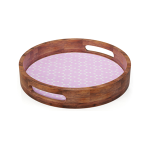 Round Wooden Serving Tray with Toucan and Floral Design Bohemian Style <b>Decorative</b> <b>Plate</b> for Party Use - Product Image 4
