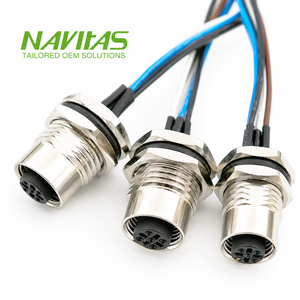 Câble M12 5 broches femelle à montage sur panneau, code A, étanche IP67, assemblage UL1007 24AWG en cuivre étamé, OEM personnalisé pour capteurs et automatisation - Product Image 6