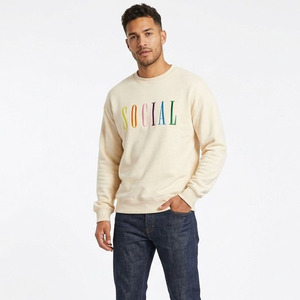Wholesale High Quality 360 GSM Cotton Heavyweight Crewneck Custom <b>Rainbow</b> Embroidered Drop Shoulder Unisex Streetwear Sweatshirt - Product Image 2