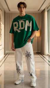 T-shirt vert pour homme, coupe classique, col rond, manches courtes, style décontracté, tissu jersey 100% coton, couleur unie, logo sur le devant, respirant - Product Image 3