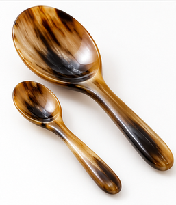 Ensemble de cuillères à servir en corne naturelle faites à la main, 6 pièces, couverts artisanaux pour la maison, la cuisine, le restaurant, l'hôtel et les cadeaux - Product Image 2