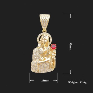 Oferta Especial: Joyería Religiosa de Moissanita con Jesús, Colgante de Oro de 14K Chapado en Oro, Estilo Hip Hop Iced, Joyería Fina - Product Image 5