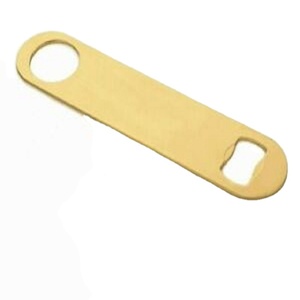 Abridor de botellas plano hecho a mano de acero inoxidable, chapado en oro, borde Medieval, superventas - Product Image 1