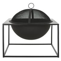 Fira Pits Iron Brûleur à bois d'intérieur en métal, à structure croisée découpée, avec écran anti-étincelles et grille à bois, taille personnalisée