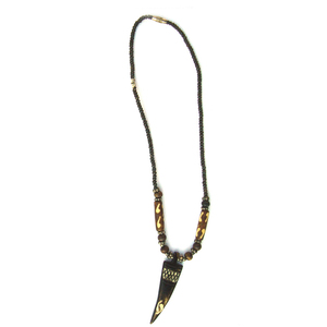 Collar Étnico MAE de Hueso y Cuerno con Colgante Tribal, Chapado en Bronce Envejecido, Joyería Unisex para Hombre y Mujer a Precio de Mayoreo - Product Image 1