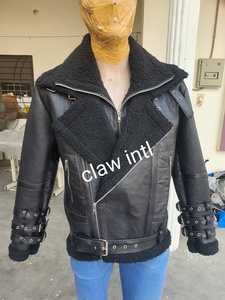 Chaqueta de Cuero con Forro de Piel de Oveja Reversible e Impermeable para Hombre, Talla Grande, con Cierre de Cremallera - Product Image 5