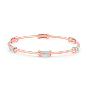 Interlocking Round Loop Diamond Accent <b>Bangle</b> <b>Bracelet</b> - Product Image 1