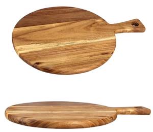 Ensemble de planches à pizza en bois de haute qualité, plateau de service rond en bois, planche à découper écologique pour pizza, fromage et pain - Product Image 2