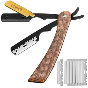 Navaja de afeitar plegable para barbería, cuchilla de peluquero para cortar y entresacar el cabello, soporte para cuchillos de salón de belleza - Product Image 1
