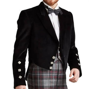 Chaquetas de Kilt Modernas de Lana Tweed Estilo Príncipe Charlie Personalizadas para Hombre, Chaqueta de Kilt Escocesa al por Mayor con Chaleco - Product Image 6