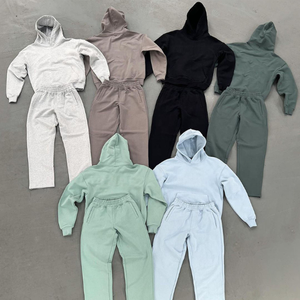 Ensemble de survêtements à capuche personnalisés de haute qualité Survêtements de sport de fitness surdimensionnés pour la salle de sport Vente en gros de vêtements de sport d'hiver en coton grande taille - Product Image 4