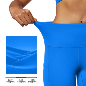 High Waist Full Length Yoga <b>Leggings</b> <b>With</b> <b>Pockets</b> Seamless Stretch Spandex Polyester Women's Fitness Pants - Product Image 5