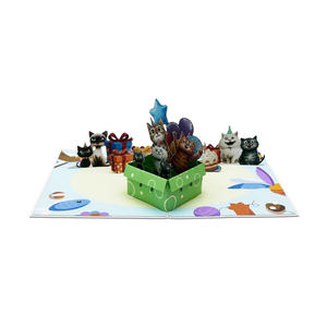 Meilleure Vente : Carte Pop-up 3D Personnalisée en Papier Découpé, Motif Chatons Faits Main à Hanoï, pour Fête d'Anniversaire, Décoration Maison, Impression Offset - Product Image 4