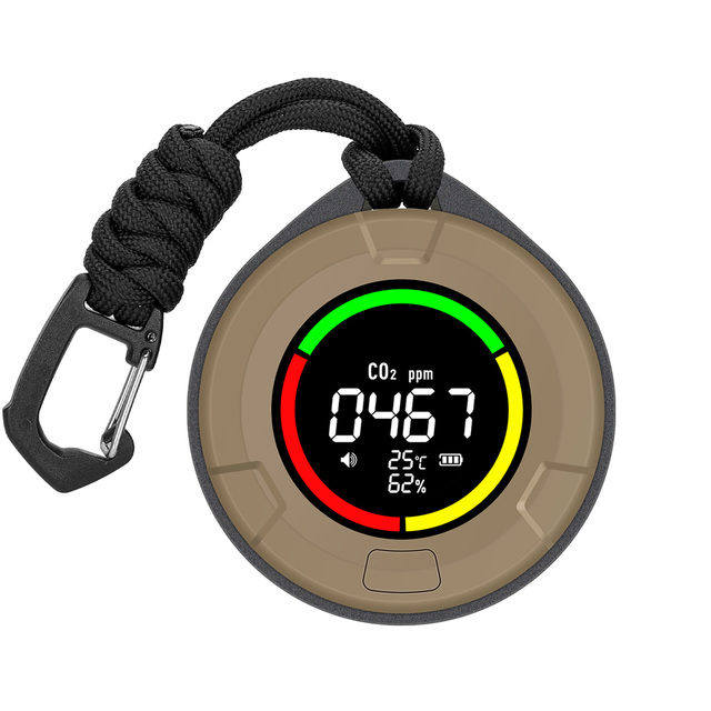 IP67 Portable 4-in-1 CO & CO2 Air Quality Monitor with Temperature Humidity LCD Display and Buzzer Alarm