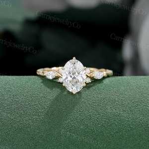Floral Style 2CT Oval Cut Moissanite Cluster <b>Ring</b> Original 925 Silver Rose Plated for Wedding Engagement Gift Charms for Bride - Product Image 3