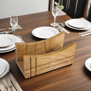 Wooden Napkin Holder for Home in Natural Wood Tissue Holder with Custom Curved Design - Product Image 6