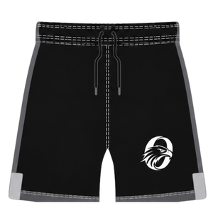 <b>Black</b> Grey <b>Short</b> Sleeve <b>Rugby</b> Uniform Set Crew Neck Striped <b>Rugby</b> Jersey Drawstring <b>Shorts</b> Athletic Performance Training Team - Product Image 4