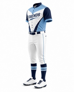 Uniforme de baseball haut de gamme pour homme, maillot et pantalon en polyester sublimé, anti-humidité, toutes saisons, coupe classique, manches courtes - Product Image 3