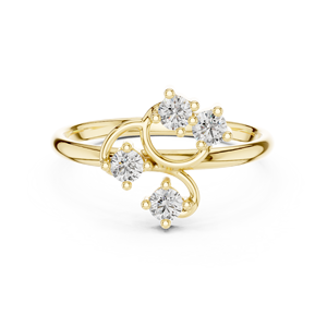 Anillo de Diamantes de Oro Sólido de 14k para Mujer, Corte Brillante Redondo, Anillo de Compromiso Clásico, Apilable, Diseño Minimalista, para Regalo - Product Image 1
